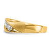 14k 5/8 carat Lab Grown Diamond VS/SI+ G+ Three Stone Complete Men's Ring