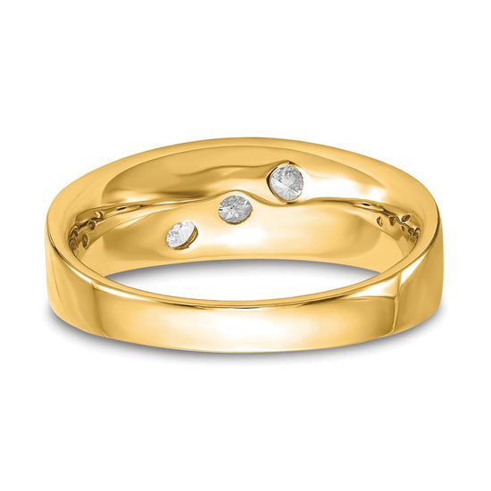 14k 5/8 carat Lab Grown Diamond VS/SI+ G+ Three Stone Complete Men's Ring