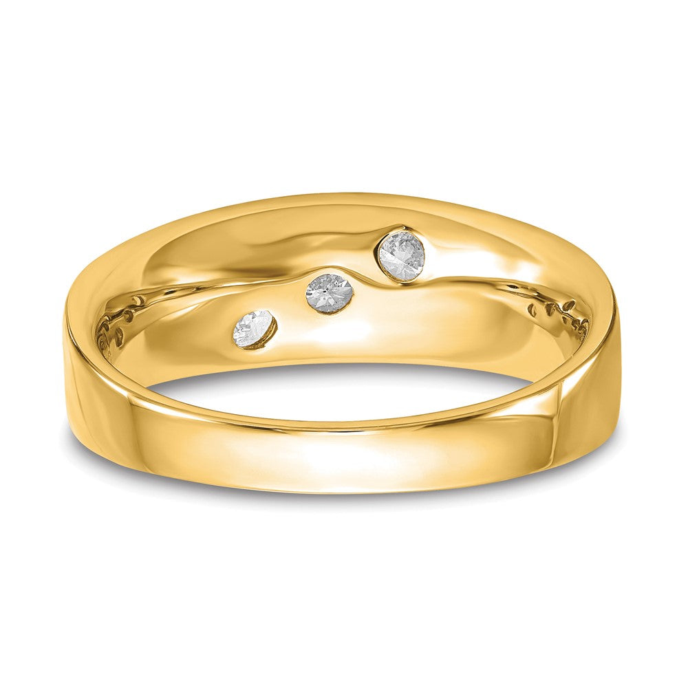 14k 5/8 carat Lab Grown Diamond VS/SI+ G+ Three Stone Complete Men's Ring