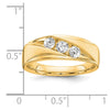14k 5/8 carat Lab Grown Diamond VS/SI+ G+ Three Stone Complete Men's Ring