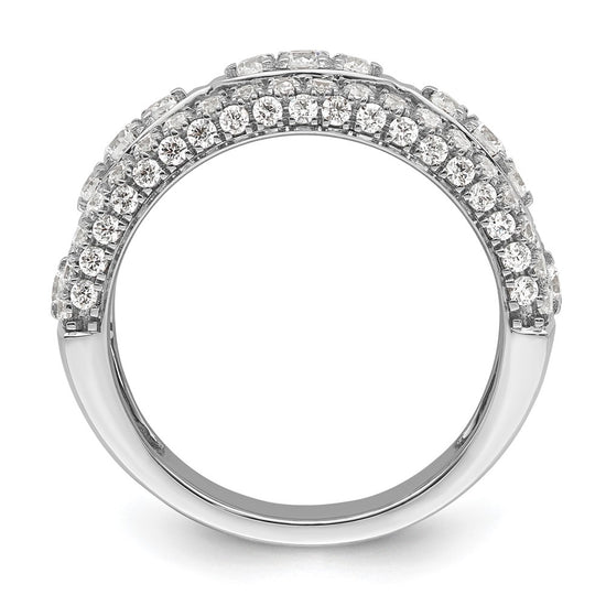 14k White Gold 1 1/5 carat Lab Grown Diamond VS/SI+ G+ Complete Fashion Ring