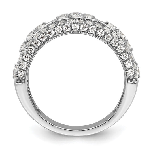 14k White Gold 1 1/5 carat Lab Grown Diamond VS/SI+ G+ Complete Fashion Ring