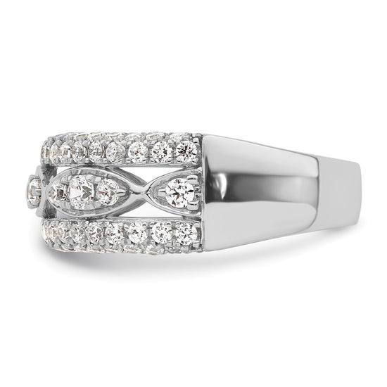 14k White Gold 1 1/5 carat Lab Grown Diamond VS/SI+ G+ Complete Fashion Ring