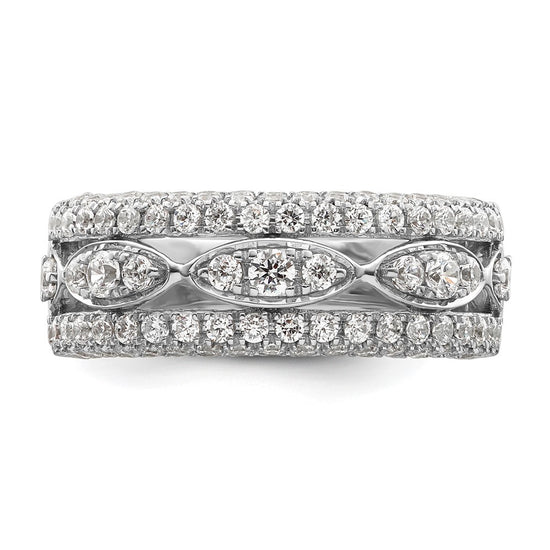 14k White Gold 1 1/5 carat Lab Grown Diamond VS/SI+ G+ Complete Fashion Ring