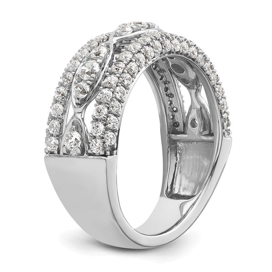 14k White Gold 1 1/5 carat Lab Grown Diamond VS/SI+ G+ Complete Fashion Ring