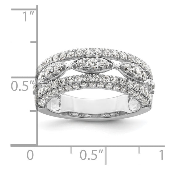14k White Gold 1 1/5 carat Lab Grown Diamond VS/SI+ G+ Complete Fashion Ring