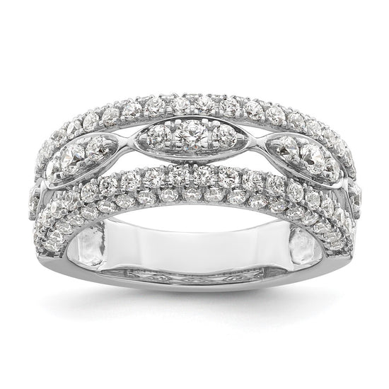 14k White Gold 1 1/5 carat Lab Grown Diamond VS/SI+ G+ Complete Fashion Ring