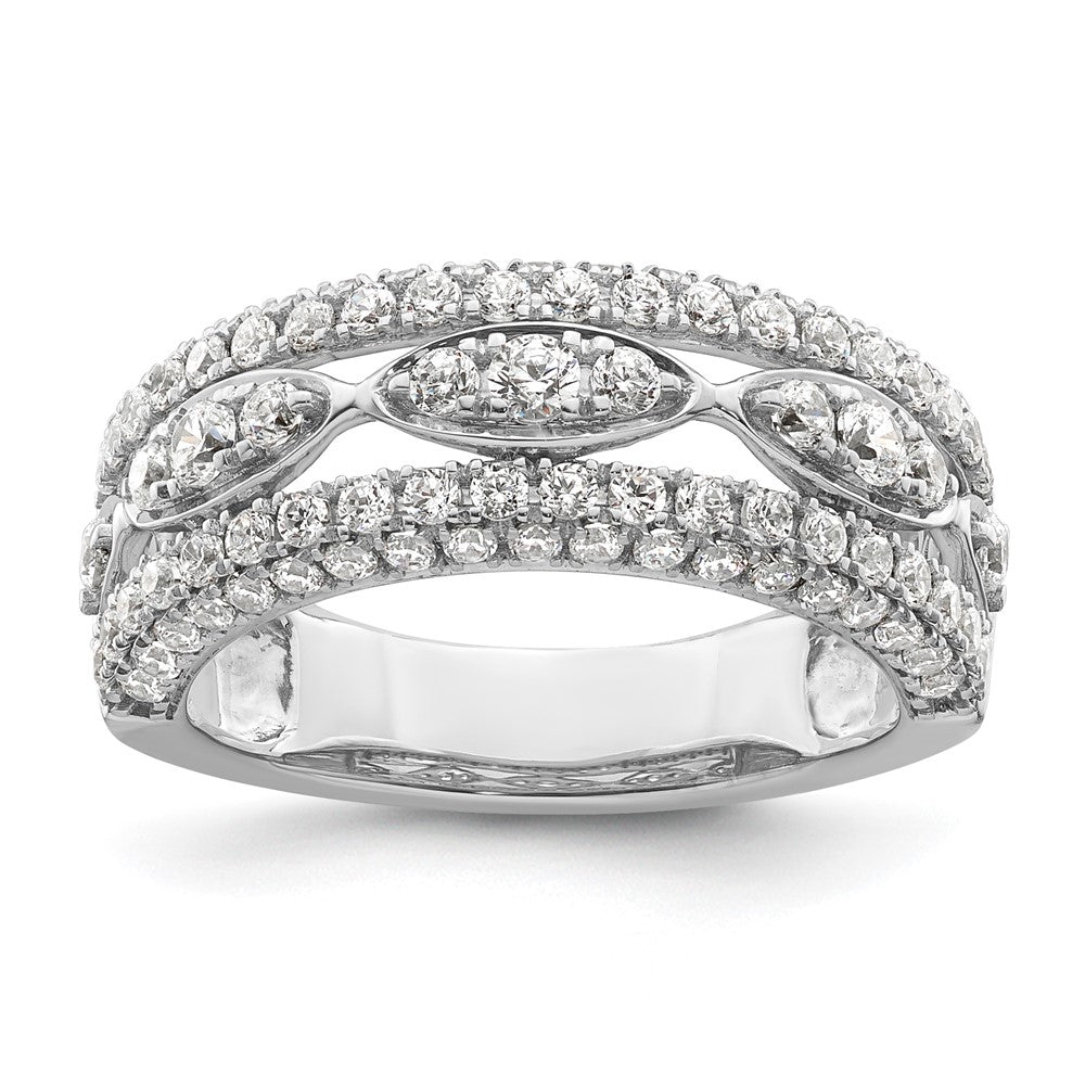14k White Gold 1 1/5 carat Lab Grown Diamond VS/SI+ G+ Complete Fashion Ring