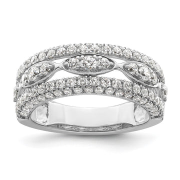 14k White Gold 1 1/5 carat Lab Grown Diamond VS/SI+ G+ Complete Fashion Ring
