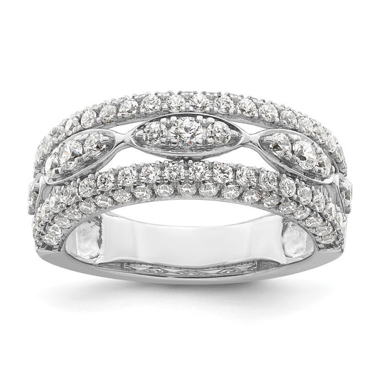 14k White Gold 1 1/5 carat Lab Grown Diamond VS/SI+ G+ Complete Fashion Ring