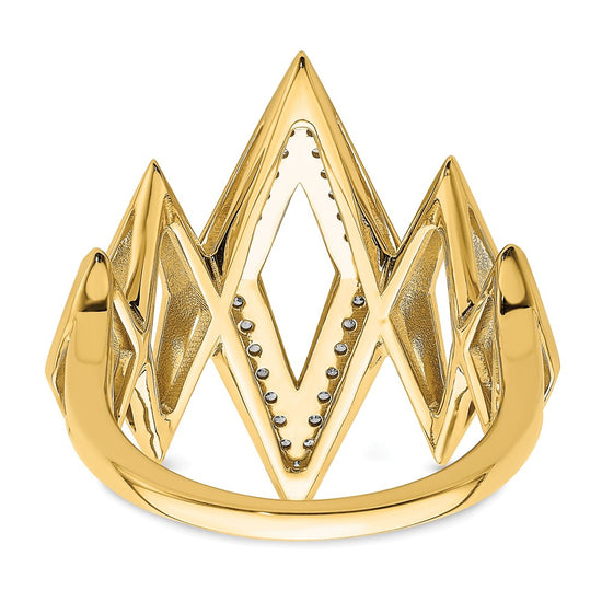 14k Polished 1/5 carat Diamond Fancy Geometric Ring