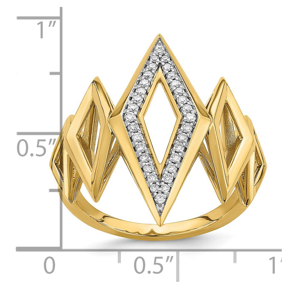 14k Polished 1/5 carat Diamond Fancy Geometric Ring