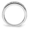 14k White Gold Polished 1/5 carat Diamond Fancy Band