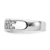 14k White Gold Polished 1/5 carat Diamond Fancy Band