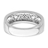 14k White Gold Polished 1/5 carat Diamond Fancy Band