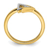 14k Polished 1/20 carat Diamond Double Triangle Ring