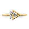 14k Polished 1/20 carat Diamond Double Triangle Ring