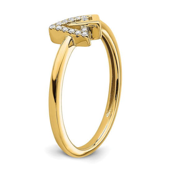 14k Polished 1/20 carat Diamond Double Triangle Ring