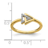 14k Polished 1/20 carat Diamond Double Triangle Ring