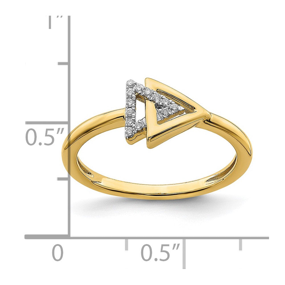 14k Polished 1/20 carat Diamond Double Triangle Ring
