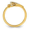 14k Polished 1/10 carat Diamond Triple Triangle Ring