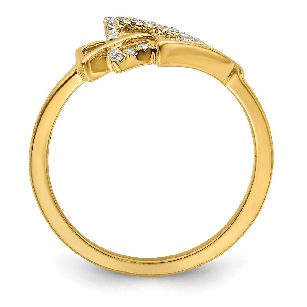 14k Polished 1/10 carat Diamond Triple Triangle Ring