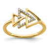 14k Polished 1/10 carat Diamond Triple Triangle Ring