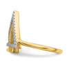 14k Polished 1/6 carat Diamond Double Triangle Ring