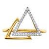 14k Polished 1/6 carat Diamond Double Triangle Ring