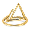 14k Polished 1/6 carat Diamond Double Triangle Ring