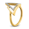 14k Polished 1/6 carat Diamond Double Triangle Ring