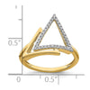 14k Polished 1/6 carat Diamond Double Triangle Ring