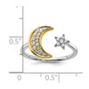14k Two-tone 1/6 carat Diamond Moon with Star Ring