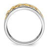 14k Two-tone Polished 1/8 carat Diamond Fancy Squares Ring