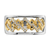 14k Two-tone Polished 1/8 carat Diamond Fancy Squares Ring
