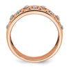 14k Rose Gold Polished 1/6 carat Diamond Fancy Filigree Band