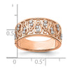 14k Rose Gold Polished 1/6 carat Diamond Fancy Filigree Band