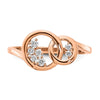 14k Rose Gold Polished 1/6 carat Diamond Double Circle Ring