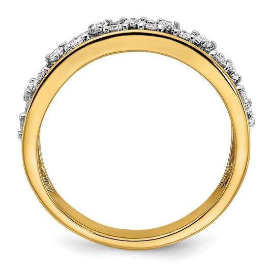 14k Polished 1/3 carat Diamond Band
