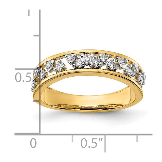 14k Polished 1/3 carat Diamond Band