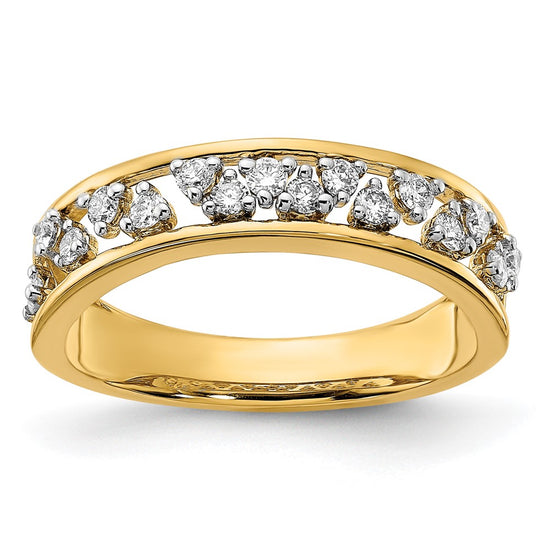 14k Polished 1/3 carat Diamond Band