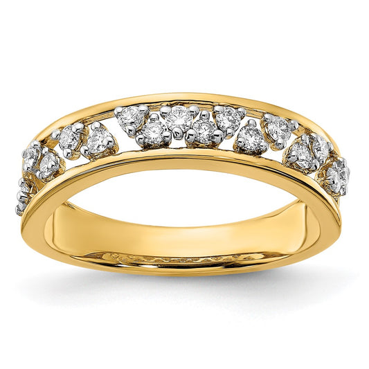 14k Polished 1/3 carat Diamond Band