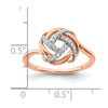 14k Rose Gold Polished 1/8 carat Diamond Love Knot Ring