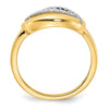 14k Polished 1/6 carat Diamond Oval Ring