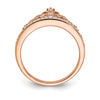 14k Rose Gold Polished 3/8 carat Diamond Tiara Ring