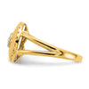 14k Satin 1/15 carat Diamond Flower Ring