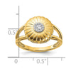 14k Satin 1/15 carat Diamond Flower Ring