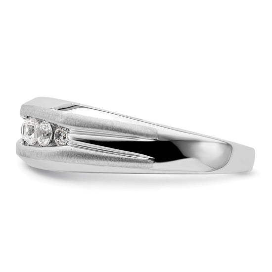 14k White Gold 1/3 carat Lab Grown Diamond VS/SI+ G+ Five Stone Complete Men's Ring