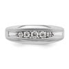 14k White Gold 1/3 carat Lab Grown Diamond VS/SI+ G+ Five Stone Complete Men's Ring