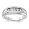14k White Gold 1/3 carat Lab Grown Diamond VS/SI+ G+ Five Stone Complete Men's Ring